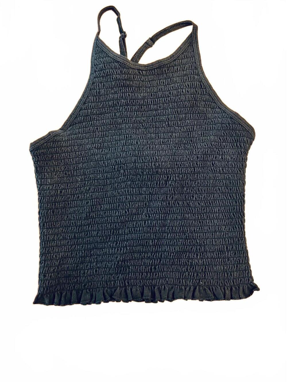 SO Black Smocked Tank Top, Size M